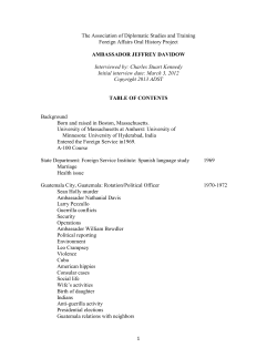1 The Association of Diplomatic Studies and Training Foreign Affairs