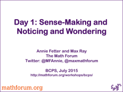 Day 1: Sense-Making and Noticing and Wondering
