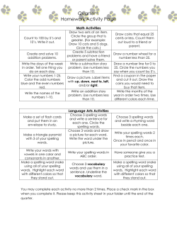 Quarter 1 Homework Activity Page
