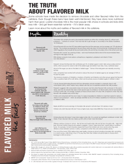 the truth about flavored milk - Southeast United Dairy Industry