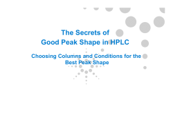 The Secrets of Good Peak Shape in HPLC