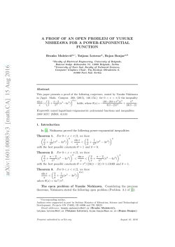 A proof of an open problem of Yusuke Nishizawa for a power