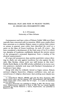 PARALLEL PLOT AND FATE IN PALACIO VALDtS, D. J. O`CoNNOR