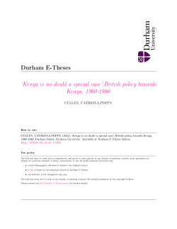 British policy towards Kenya, 1960-1980 - Durham e