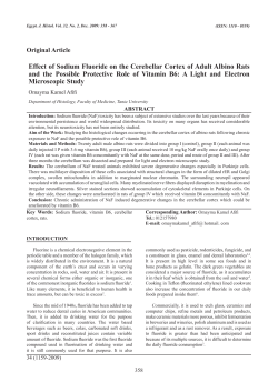 Effect of Sodium Fluoride on the Cerebellar Cortex of