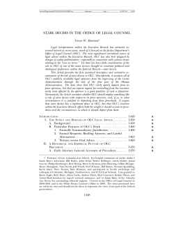 stare decisis in the office of legal counsel
