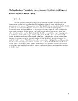 1 The Equalization of Wealth in the Market Economy: What Adam