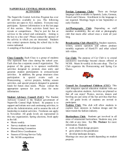 NAPERVILLE CENTRAL HIGH SCHOOL ACTIVITIES The