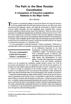The Path to the New Russian Constitution: A Comparison of