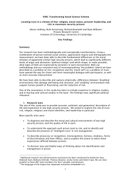 1 ESRC Transforming Social Science Scheme Locating trust in a