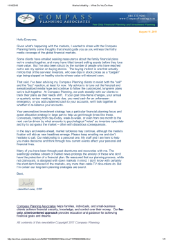 Hello Everyone, Given what`s happening with the markets, I wanted