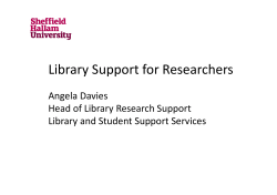 Library Support for Researchers