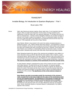 TRANSCRIPT Invisible Biology: An Introduction to Quantum