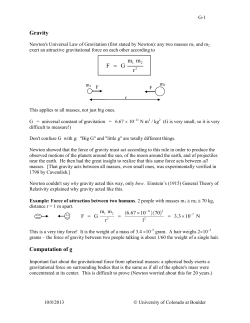 Gravity - University of Colorado Boulder