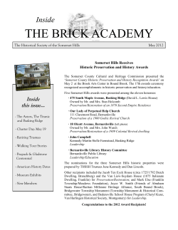 the brick academy - Historical Society of the Somerset Hills