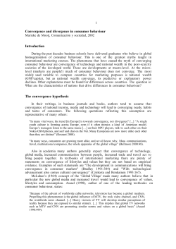 Convergence and divergence in consumer