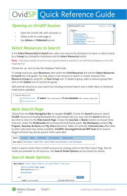 OvidSP Quick Reference Guide