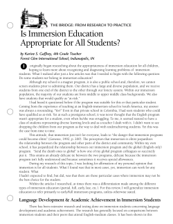 Is Immersion Education Appropriate for All Students?