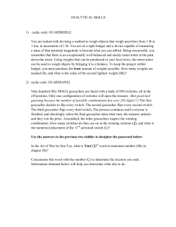 ANALYTICAL SKILLS 1) cache code