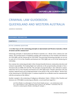 criminal law guidebook: queensland and western australia