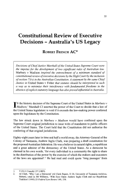French, Robert --- "Constitutional Review of Executive Decisions