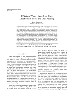 Effects of Vowel Length on Gaze Durations in Silent and Oral Reading