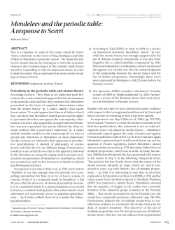 Mendeleev and the periodic table : A response to Scerri