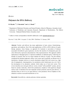 Polymers for DNA Delivery - Molecular Diversity Preservation