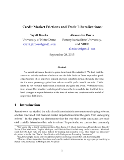 Credit Market Frictions and Trade Liberalizations