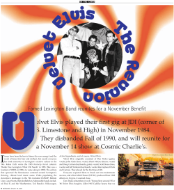 Famed Lexington Band reunites for a November Benefit