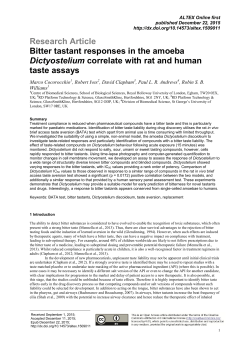 Research Article Bitter tastant responses in the amoeba