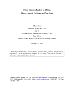 Fiscal Decentralization in China