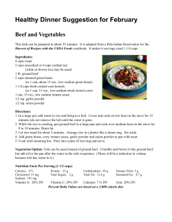 February Menu