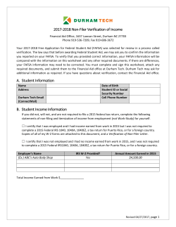 2017-2018 Non-Filer Verification of Income