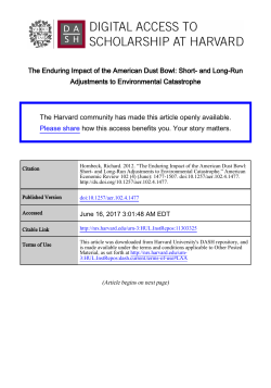 The Enduring Impact of the American Dust Bowl