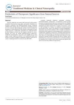 Polyketides of Therapeutic Significance from Natural Sources