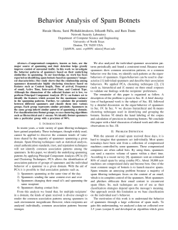 Behavior Analysis of Spam Botnets