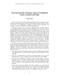 The Folk Interlude: Dramatic Aspects of Traditional Games, Gambols