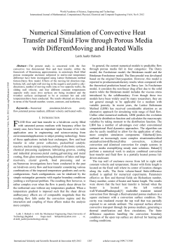 Numerical Simulation of Convective Heat Transfer and Fluid Flow