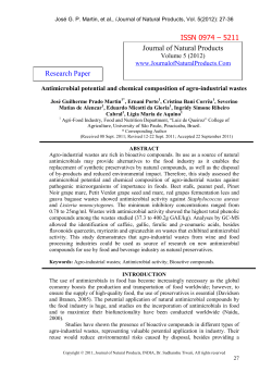 ISSN 0974 &ndash; 5211 Journal of Natural Products Research Paper