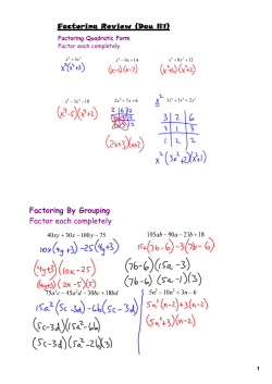 Factoring By Grouping Factor each completely