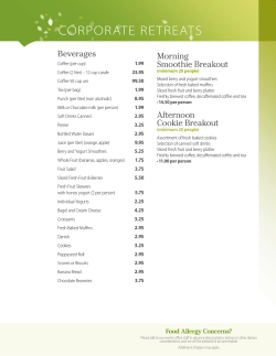 Corporate Retreats Menu - Assiniboine Park Conservancy