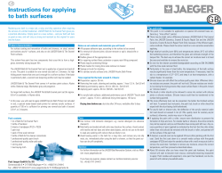 Instructions for applying to bath surfaces