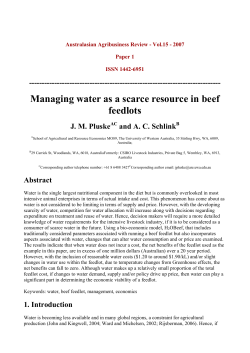 Managing water as a scarce resource in beef feedlots
