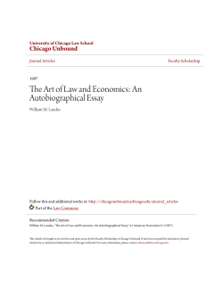 The Art of Law and Economics: An Autobiographical Essay