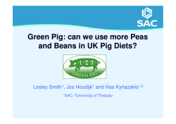 Green Pig: can we use more Peas and Beans in UK Pig Diets?
