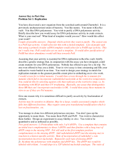 Answer Key to Part One Problem Set 1: Replication You have