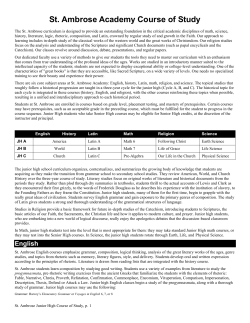 Junior High - St. Ambrose Academy