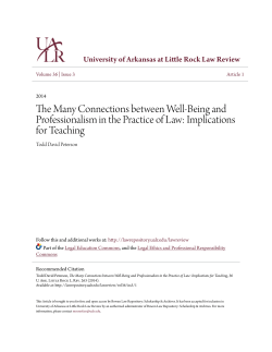 The Many Connections between Well-Being and Professionalism in