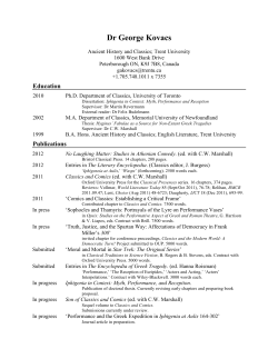 George Kovacs` CV - Trent University